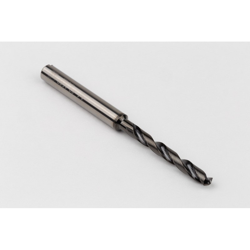 4.1mm Ø Carbide Drill, 6mm Shank x 118° Point Angle x 30° Helix, 5XD, 2 Flute, DLC Coated, AL, TSC