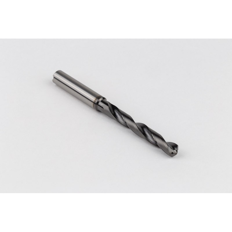 5.5mm Ø Carbide Drill, 6mm Shank x 118° Point Angle x 28° Helix, 5XD, 2 Flute, DLC Coated, AL, TSC