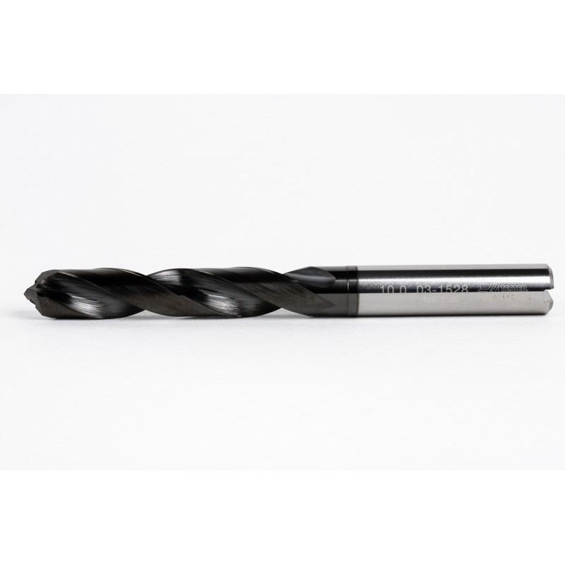 10mm Ø Carbide Drill, 10mm Shank x 118° Point Angle x 30° Helix, 5XD, 2 Flute, DLC Coated, AL, TSC