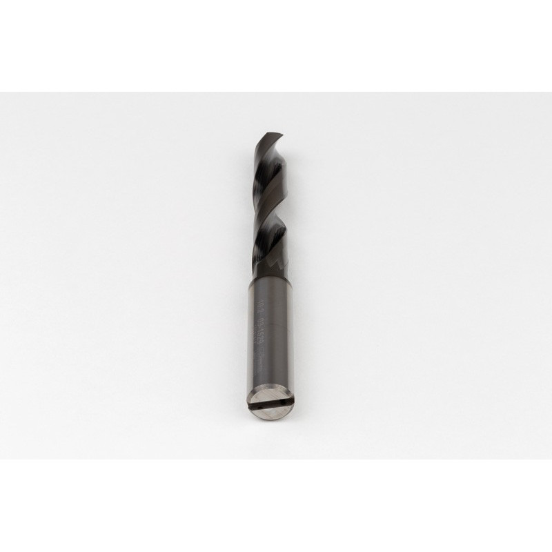 10.2mm Ø Carbide Drill, 12mm Shank x 118° Point Angle x 26° Helix, 5XD, 2 Flute, DLC Coated, AL, TSC