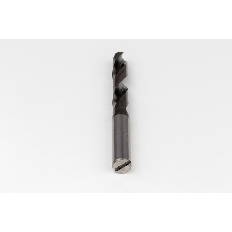 11.2mm Ø Carbide Drill, 12mm Shank x 118° Point Angle x 28° Helix, 5XD, 2 Flute, DLC Coated, AL, TSC