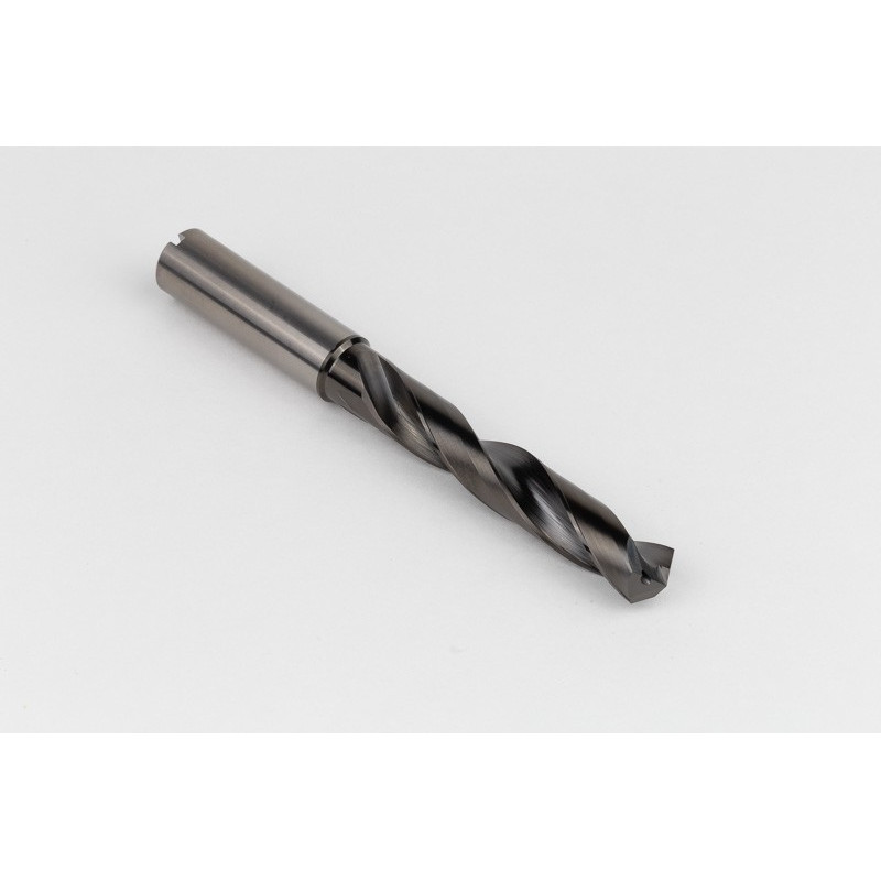 12.5mm Ø Carbide Drill, 14mm Shank x 118° Point Angle x 27° Helix, 5XD, 2 Flute, DLC Coated, AL, TSC