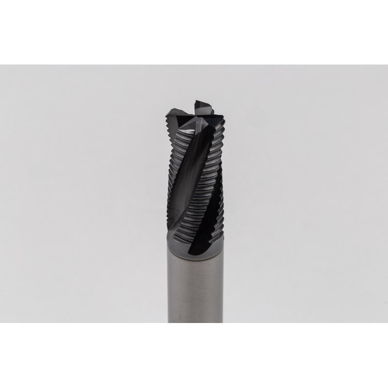 Твердосплавна кінцева фреза для точних чорнових робіт діаметром 12 мм, 4-зуба, гібридне покриття AlCrN, гладкий хвостовик 12 мм x 26 мм LOC, фаска 0,6 мм, FPCLH