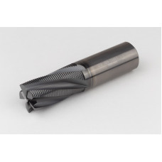 25mm Dia. Carbide Fine Roughing End Mill, 5 Flute, Hyb. AlCrN Coated, 25mm Smooth Shank x 45mm LOC, 0.6mm Chamfer, FPCLH
