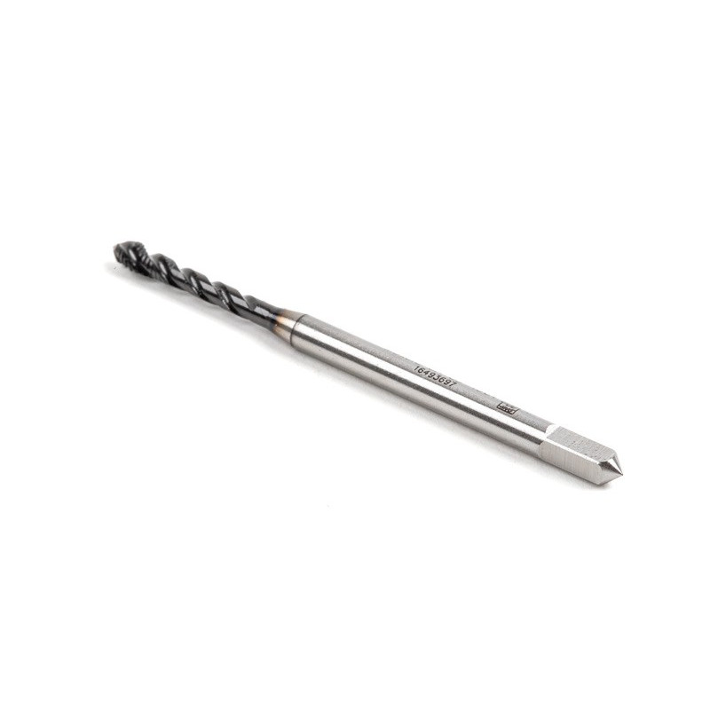 M3x0.5 M HSS-E Spiral Flute Tap, 3.5mm Shank x 6mm Thread Length, 2.5XD, Mod. Bottoming, 3 Flute, 6H, Hardslick Coated