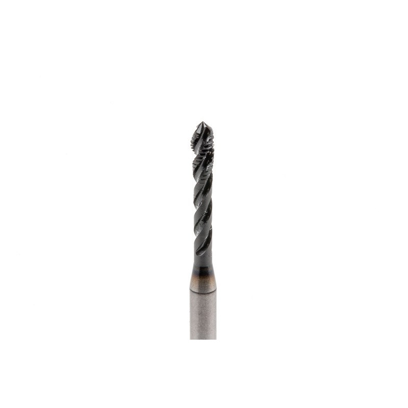 M3x0.5 M HSS-E Spiral Flute Tap, 3.5mm Shank x 6mm Thread Length, 2.5XD, Mod. Bottoming, 3 Flute, 6H, Hardslick Coated