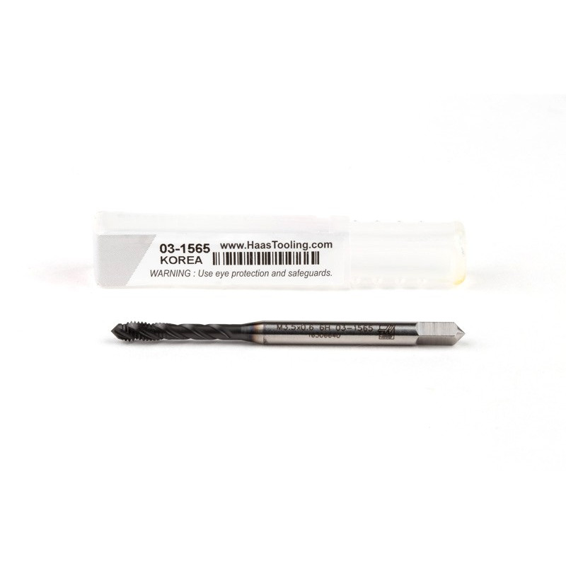 M3.5x0.6 M HSS-E Spiral Flute Tap, 4mm Shank x 7mm Thread Length, 2.5XD, Mod. Bottoming, 3 Flute, 6H, Hardslick Coated