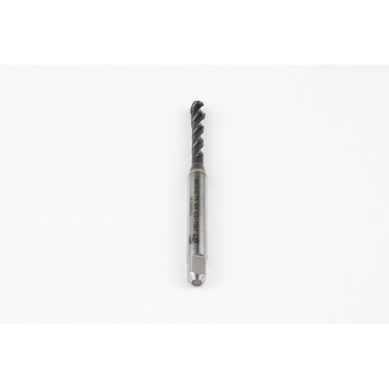 M4.5x0.75 M HSS-E Spiral Flute Tap, 6mm Shank x 8mm Thread Length, 2.5XD, Mod. Bottoming, 3 Flute, 6H, Hardslick Coated