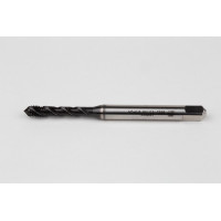 M5x0.8 M HSS-E Spiral Flute Tap, 6mm Shank x 8mm Thread Length, 2.5XD, Mod. Bottoming, 3 Flute, 6H, Hardslick Coated