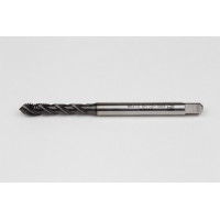 M6x1.0 M HSS-E Spiral Flute Tap, 6mm Shank x 10mm Thread Length, 2.5XD, Mod. Bottoming, 3 Flute, 6H, Hardslick Coated
