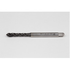 M6x1.0 M HSS-E Spiral Flute Tap, 6mm Shank x 10mm Thread Length, 2.5XD, Mod. Bottoming, 3 Flute, 6H, Hardslick Coated