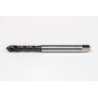 M7x1.0 M HSS-E Spiral Flute Tap, 7mm Shank x 10mm Thread Length, 2.5XD, Mod. Bottoming, 3 Flute, 6H, Hardslick Coated