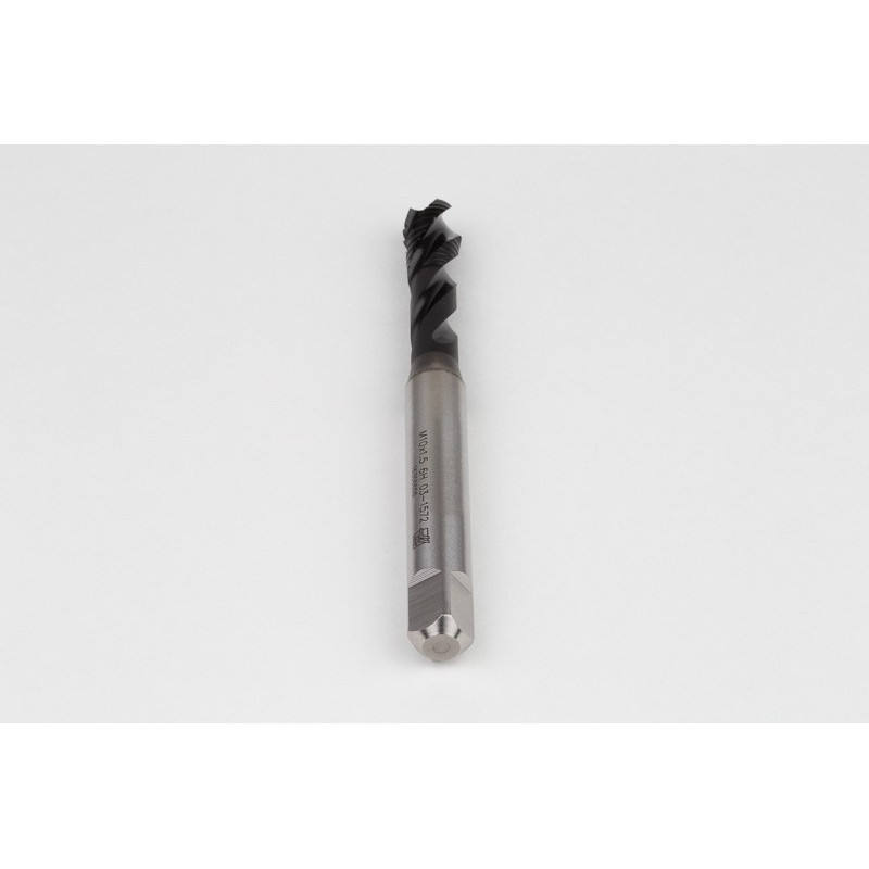 M10x1.5 M HSS-E Spiral Flute Tap, 10mm Shank x 15mm Thread Length, 2.5XD, Mod. Bottoming, 3 Flute, 6H, Hardslick Coated