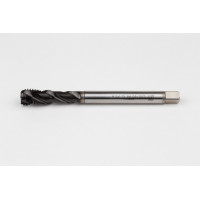 M12x1.75 M HSS-E Spiral Flute Tap, 9mm Shank x 18mm Thread Length, 2.5XD, Mod. Bottoming, 3 Flute, 6H, Hardslick Coated