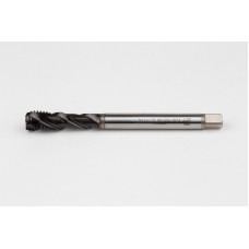 M12x1.75 M HSS-E Spiral Flute Tap, 9mm Shank x 18mm Thread Length, 2.5XD, Mod. Bottoming, 3 Flute, 6H, Hardslick Coated