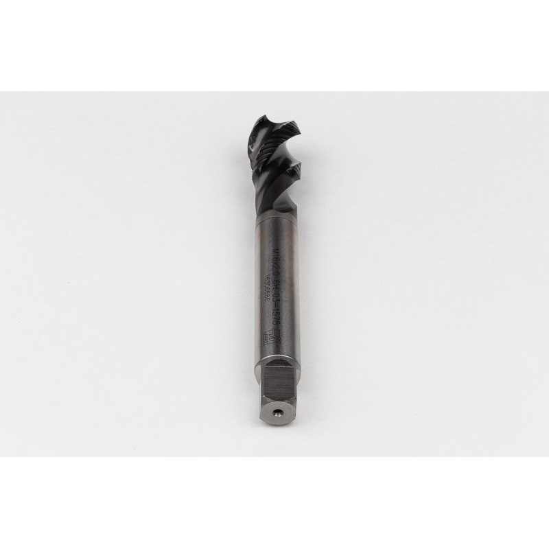 M16x2.0 M HSS-E Spiral Flute Tap, 12mm Shank x 20mm Thread Length, 2.5XD, Mod. Bottoming, 3 Flute, 6H, Hardslick Coated