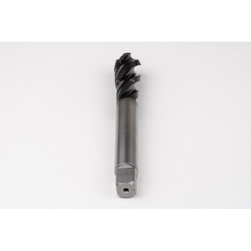 M18x2.5 M HSS-E Spiral Flute Tap, 14mm Shank x 25mm Thread Length, 2.5XD, Mod. Bottoming, 4 Flute, 6H, Hardslick Coated