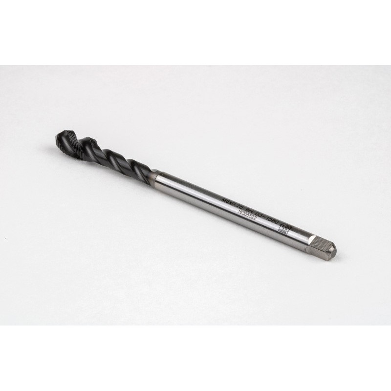 M6x0.75 MF HSS-E Spiral Flute Tap, 4.5mm Shank x 8mm Thread Length, 2.5XD, Mod. Bottoming, 3 Flute, 6HX, Hardslick Coated
