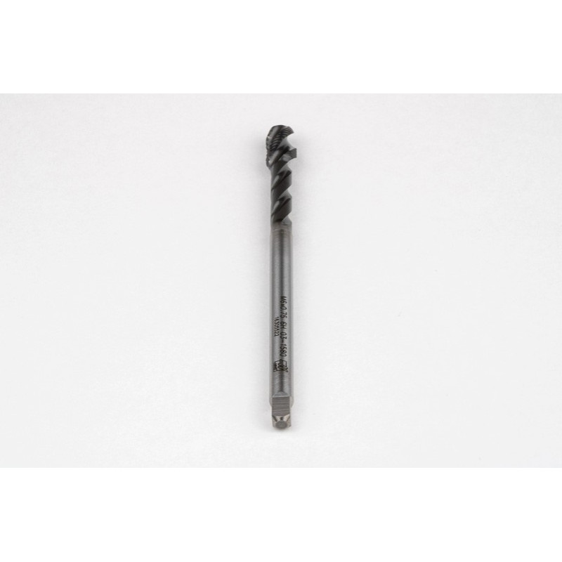 M6x0.75 MF HSS-E Spiral Flute Tap, 4.5mm Shank x 8mm Thread Length, 2.5XD, Mod. Bottoming, 3 Flute, 6HX, Hardslick Coated