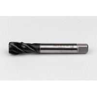 M18x1.5 MF HSS-E Spiral Flute Tap, 14mm Shank x 17mm Thread Length, 2.5XD, Mod. Bottoming, 4 Flute, 6HX, Hardslick Coated