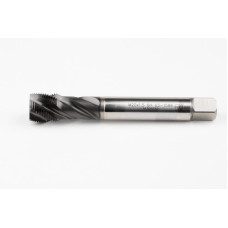 M20x1.5 MF HSS-E Spiral Flute Tap, 16mm Shank x 17mm Thread Length, 2.5XD, Mod. Bottoming, 4 Flute, 6HX, Hardslick Coated