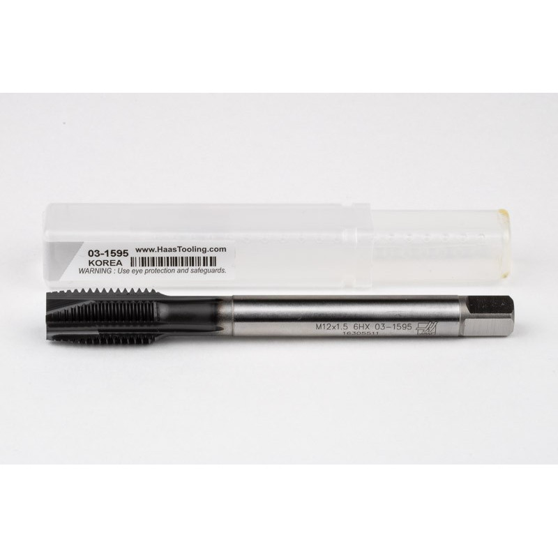 M12x1.5 MF HSS-E Spiral Point Tap, 9mm Shank x 22mm Thread Length, 3XD, Plug, 3 Flute, 6H, Hardslick Coated