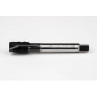Мітчик M16x1.5 MF HSS-E зі спіральним кінчиком, хвостовик 12 мм x довжина різьби 22 мм, 3XD, заглушка, 3 канавки, 6H, твердосплавне покриття