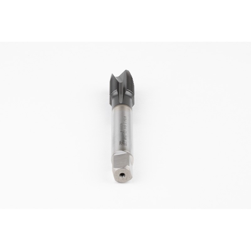M18x1.5 MF HSS-E Spiral Point Tap, 14mm Shank x 25mm Thread Length, 3XD, Plug, 4 Flute, 6H, Hardslick Coated