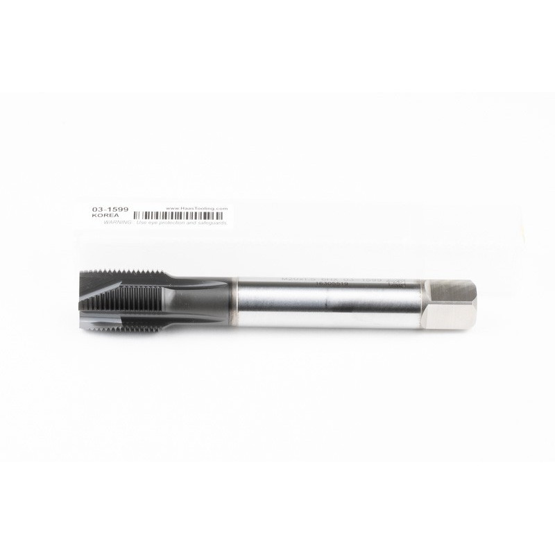 M20x1.5 MF HSS-E Spiral Point Tap, 16mm Shank x 25mm Thread Length, 3XD, Plug, 4 Flute, 6H, Hardslick Coated
