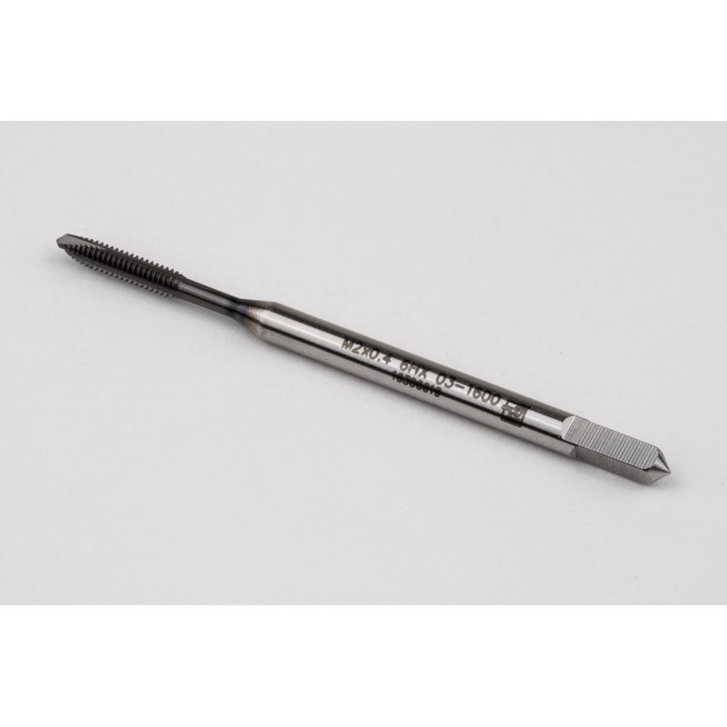 M2x0.4 M HSS-E Spiral Point Tap, 2.8mm Shank x 8mm Thread Length, 3XD, Plug, 3 Flute, 6HX, Hardslick Coated