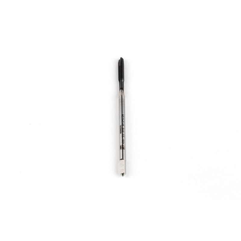 M2.5x0.45 M HSS-E Spiral Point Tap, 2.8mm Shank x 9mm Thread Length, 3XD, Plug, 3 Flute, 6HX, Hardslick Coated