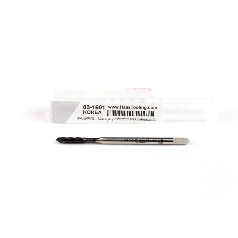 M2.5x0.45 M HSS-E Spiral Point Tap, 2.8mm Shank x 9mm Thread Length, 3XD, Plug, 3 Flute, 6HX, Hardslick Coated