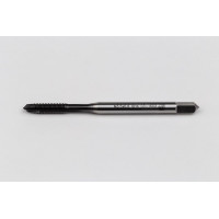 M3.5x0.6 M HSS-E Spiral Point Tap, 4mm Shank x 12mm Thread Length, 3XD, Plug, 3 Flute, 6HX, Hardslick Coated