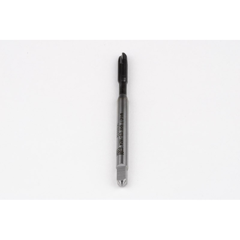 M4x0.7 M HSS-E Spiral Point Tap, 4.5mm Shank x 13mm Thread Length, 3XD, Plug, 3 Flute, 6HX, Hardslick Coated