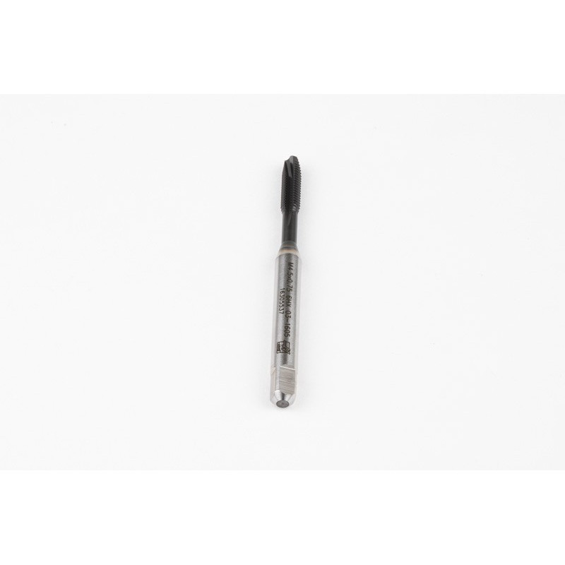 M4.5x0.75 M HSS-E Spiral Point Tap, 6mm Shank x 14mm Thread Length, 3XD, Plug, 3 Flute, 6HX, Hardslick Coated