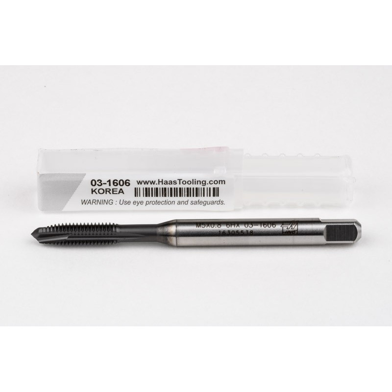 M5x0.8 M HSS-E Spiral Point Tap, 6mm Shank x 15mm Thread Length, 3XD, Plug, 3 Flute, 6HX, Hardslick Coated