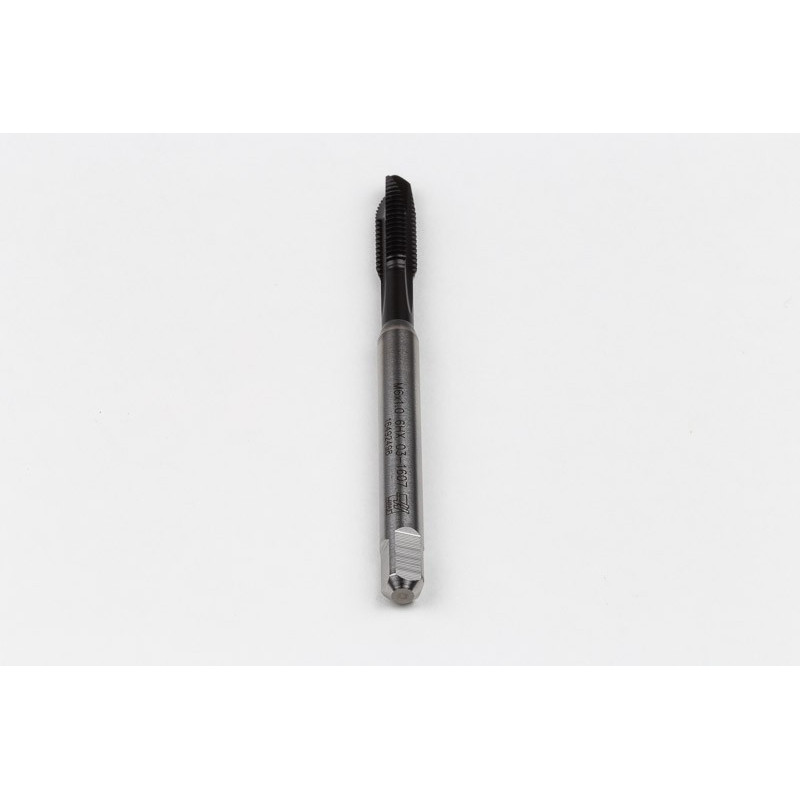 M6x1.0 M HSS-E Spiral Point Tap, 6mm Shank x 17mm Thread Length, 3XD, Plug, 3 Flute, 6HX, Hardslick Coated