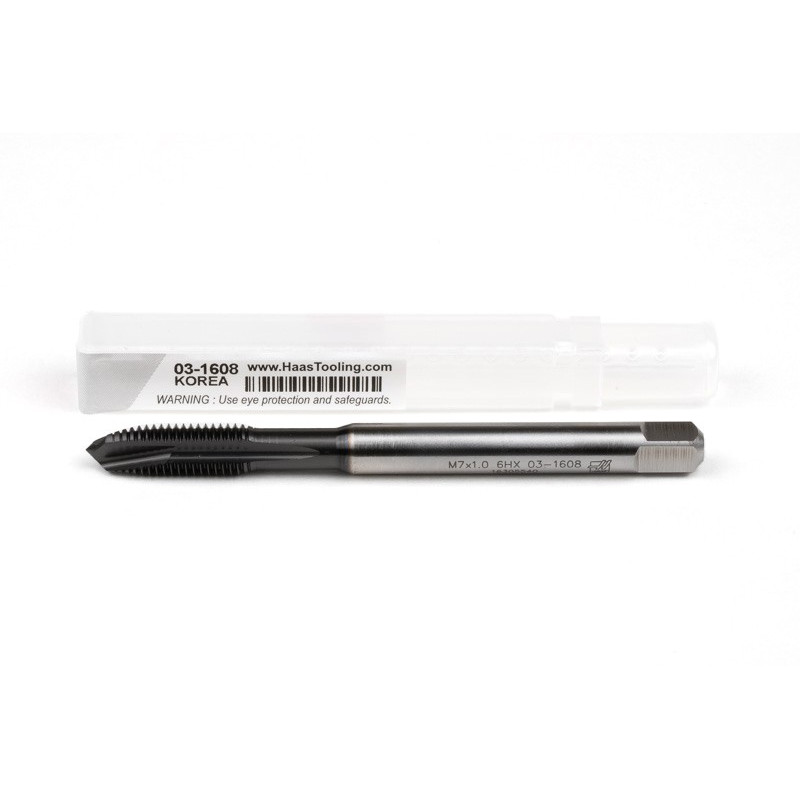 M7x1.0 M HSS-E Spiral Point Tap, 7mm Shank x 17mm Thread Length, 3XD, Plug, 3 Flute, 6HX, Hardslick Coated