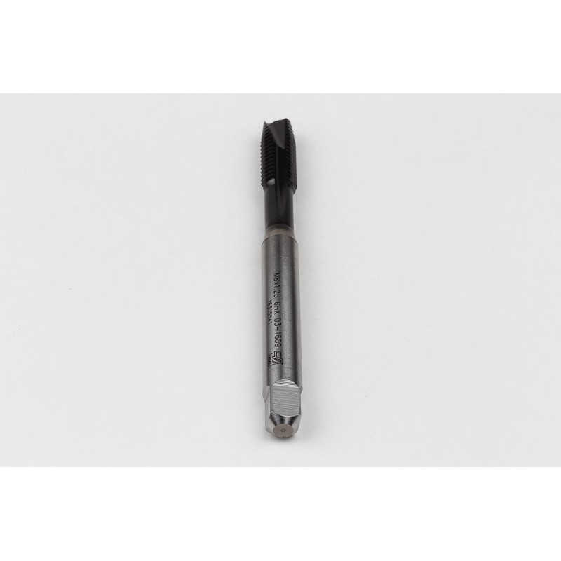 M8x1.25 M HSS-E Spiral Point Tap, 8mm Shank x 20mm Thread Length, 3XD, Plug, 3 Flute, 6HX, Hardslick Coated