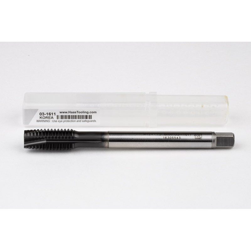M12x1.75 M HSS-E Spiral Point Tap, 9mm Shank x 24mm Thread Length, 3XD, Plug, 4 Flute, 6HX, Hardslick Coated