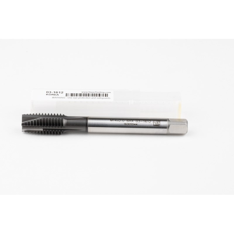 M14x2.0 M HSS-E Spiral Point Tap, 11mm Shank x 26mm Thread Length, 3XD, Plug, 4 Flute, 6HX, Hardslick Coated