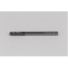 4mm Dia. Carbide Ball End Mill, 4 Flute, Hyb. AlCrN Coated, 4mm Smooth Shank x 12mm LOC, HTPM
