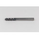 6mm Dia. Carbide Ball End Mill, 4 Flute, Hyb. AlCrN Coated, 6mm Smooth Shank x 20mm LOC, HTPM