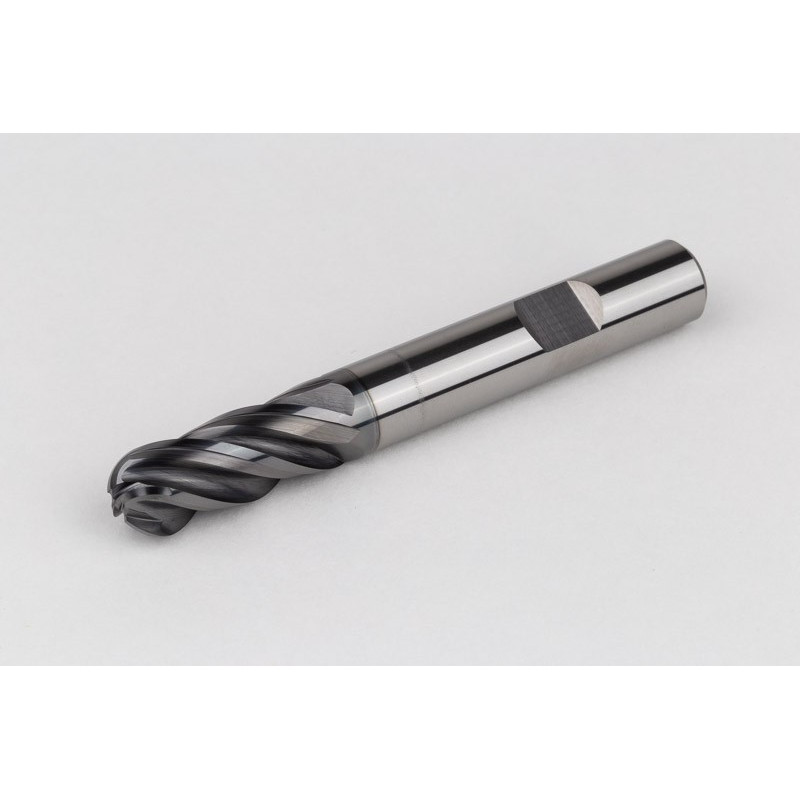 Кулькова фреза з твердим сплавом діаметром 10 мм, 4-зуба, гібридне покриття AlCrN, хвостовик Weldon 10 мм x 25 мм LOC, HTPM