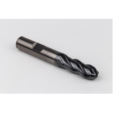 Кулькова фреза з твердим сплавом діаметром 12 мм, 4-зуба, гібридне покриття AlCrN, хвостовик Weldon 12 мм x 32 мм LOC, HTPM