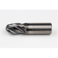 25mm Dia. Carbide Ball End Mill, 4 Flute, Hyb. AlCrN Coated, 25mm Weldon Shank x 40mm LOC, HTPM