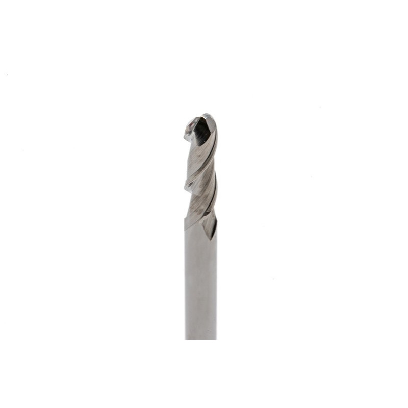 3mm Dia. Carbide Ball End Mill, 2 Flute, Uncoated, 3mm Smooth Shank x 10mm LOC, HSAM1