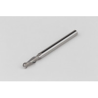 4mm Dia. Carbide Ball End Mill, 2 Flute, Uncoated, 4mm Smooth Shank x 12mm LOC, HSAM1
