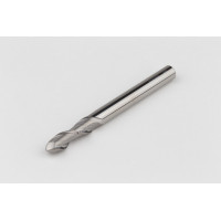 6mm Dia. Carbide Ball End Mill, 2 Flute, Uncoated, 6mm Smooth Shank x 20mm LOC, HSAM1