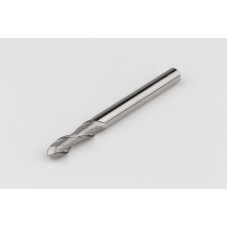 6mm Dia. Carbide Ball End Mill, 2 Flute, Uncoated, 6mm Smooth Shank x 20mm LOC, HSAM1